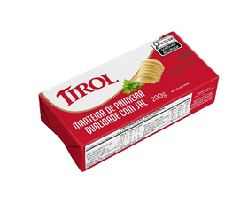 Manteiga de primeira qualidade com sal Tirol 200g