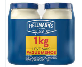 Maionese Hellmann's Pote 2 Unidades de 500g